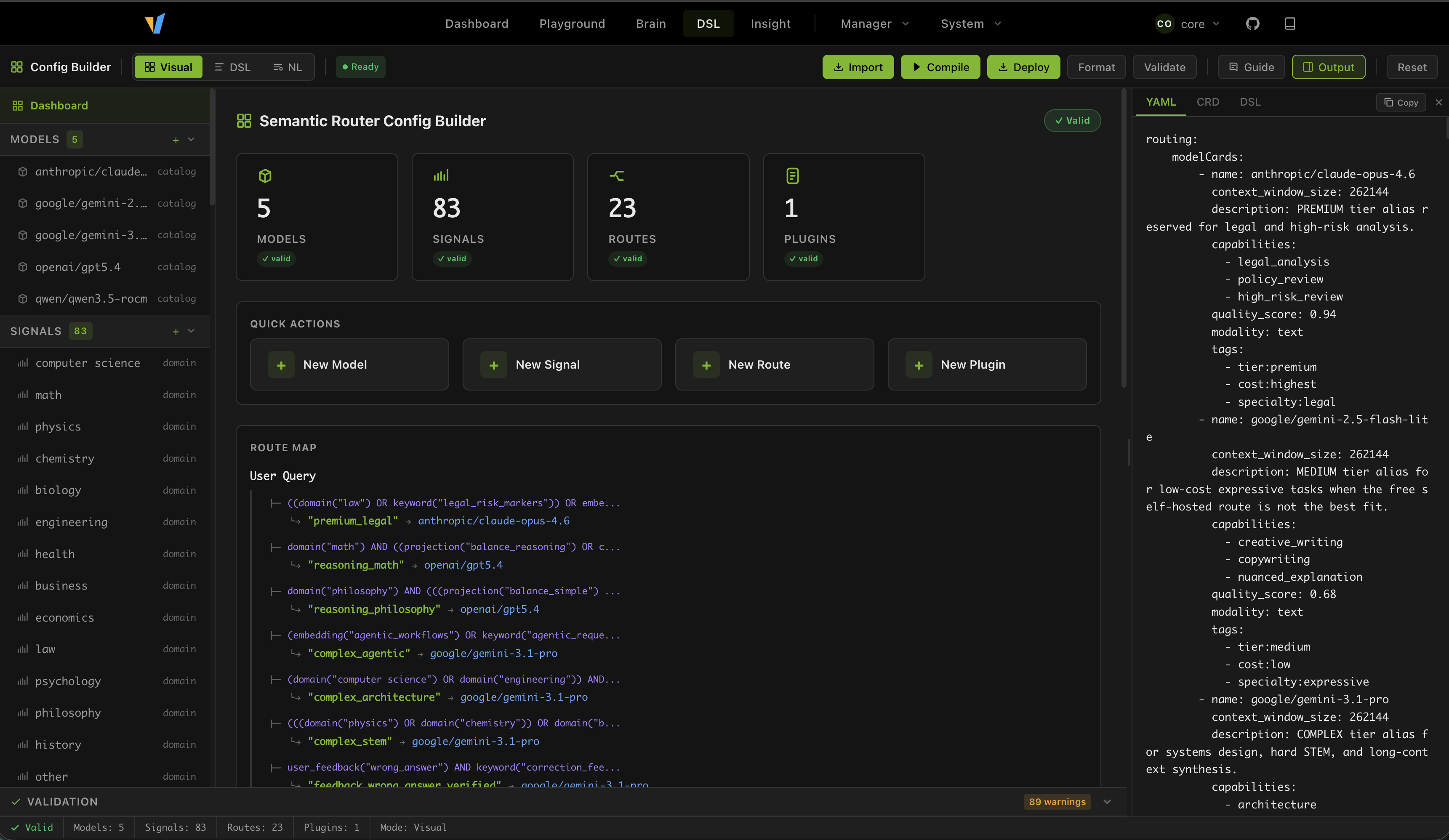 DSL editor for designing routing policy